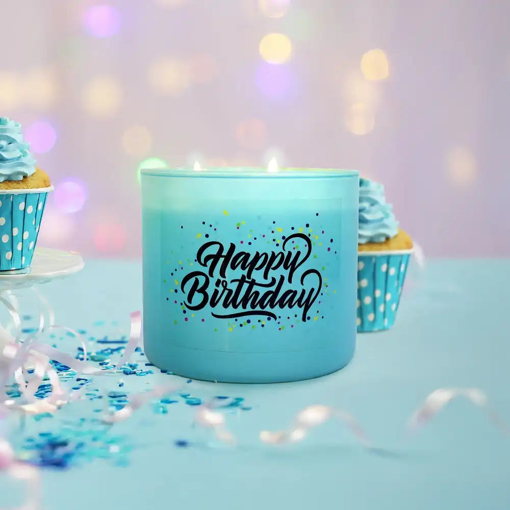 Happy Birthday, 3-Wick Candle