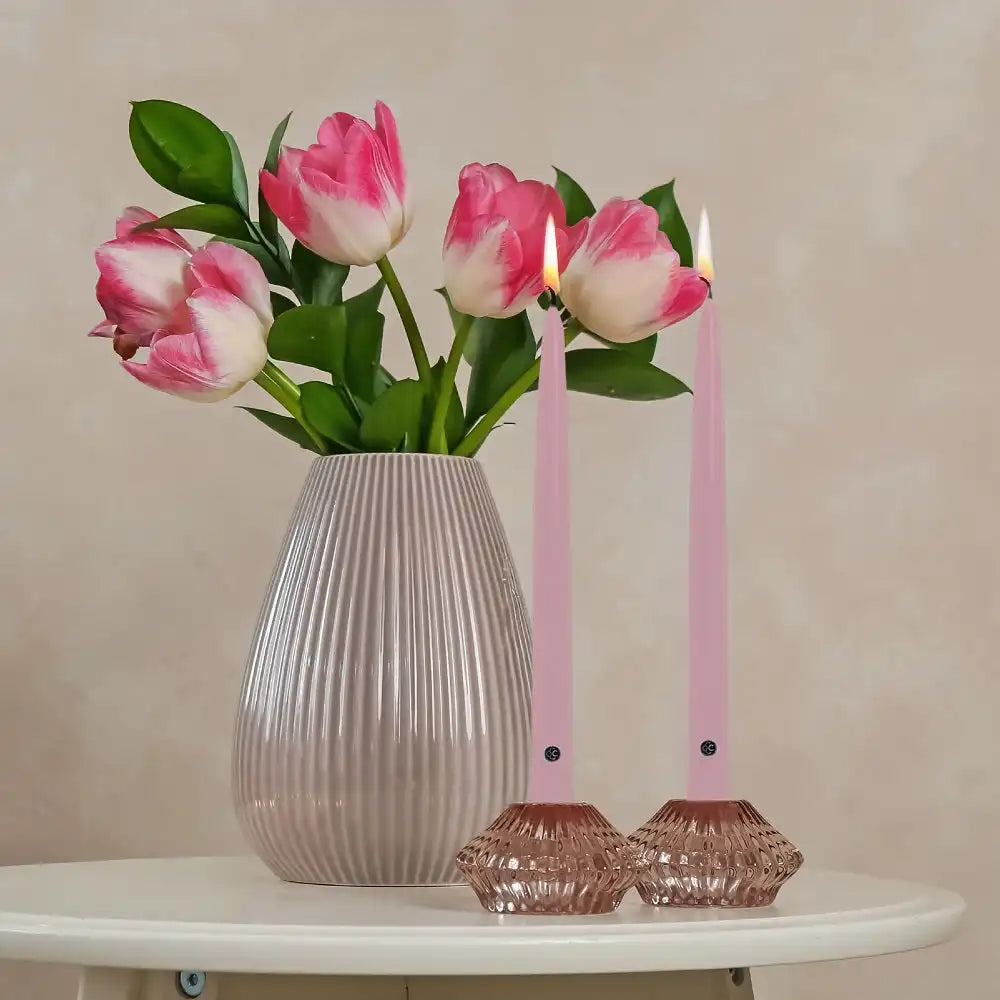 2 pack PINK Taper Candles