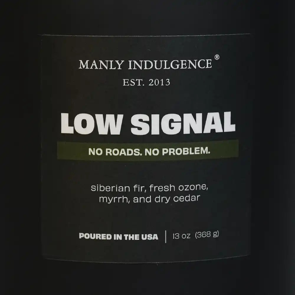 Low Signal, Manly Indulgence Off Script Candles