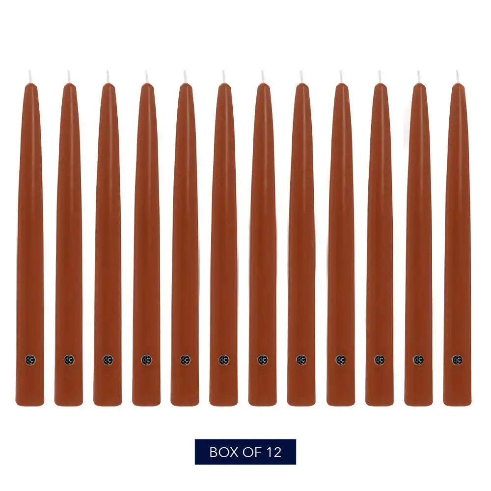 10" Amber Handipt Taper, 12 Pack