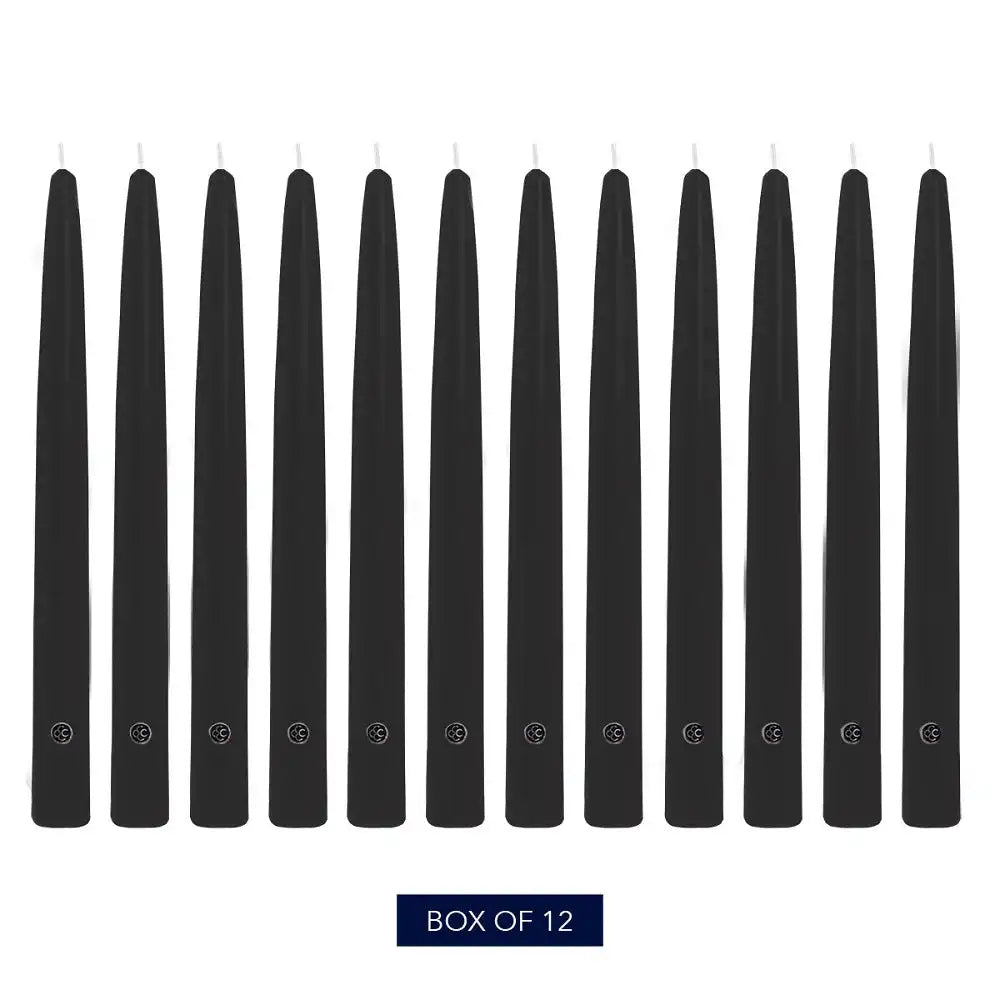10" Black Handipt Taper, 12 Pack