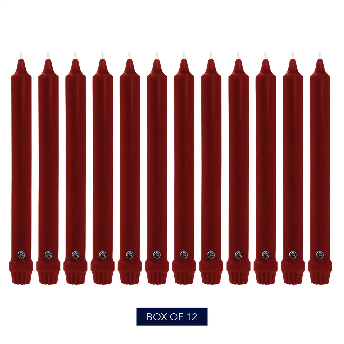 8" Traditional Cranberry Classic Dinner Candle, 12 Pack