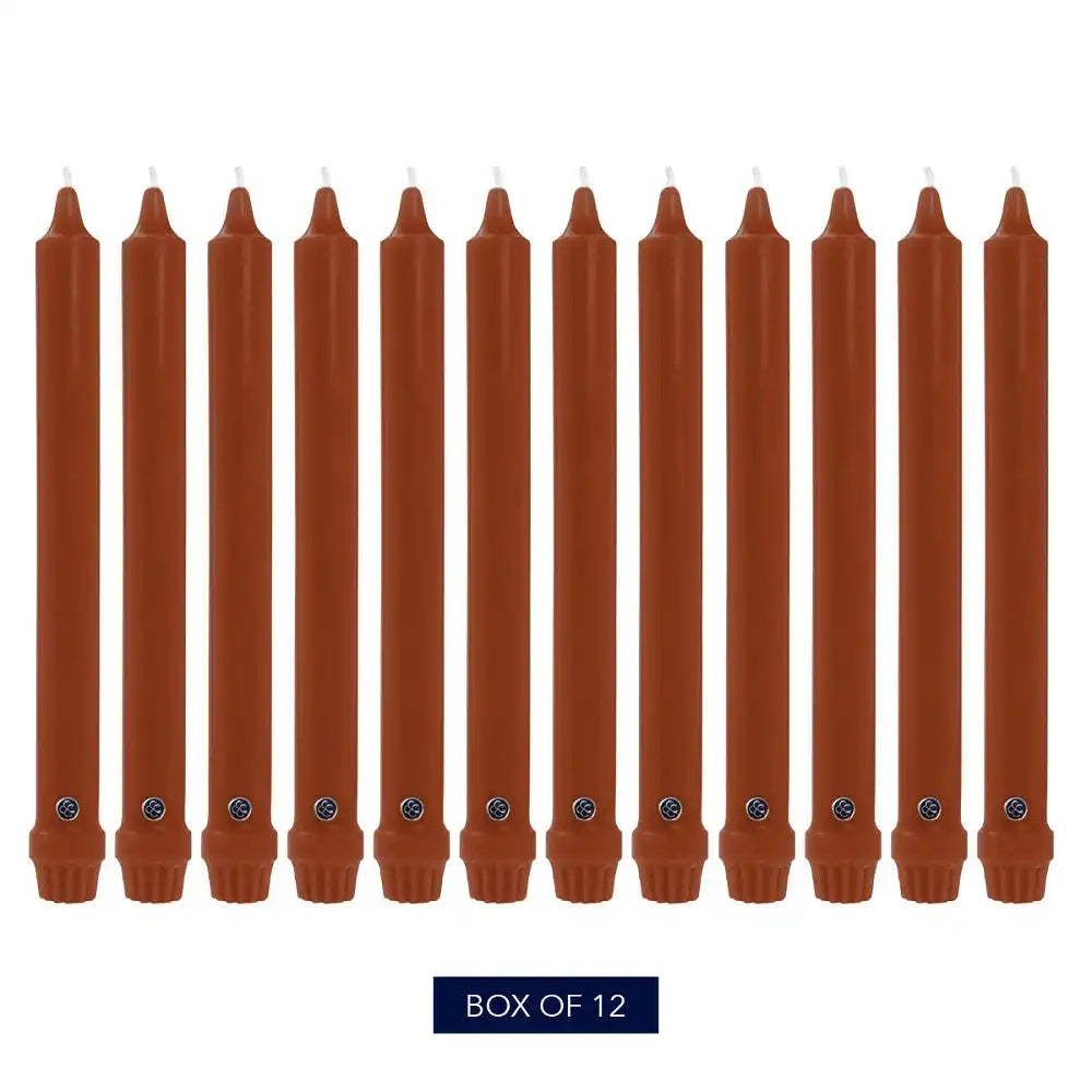 10" Amber Classic Dinner Candle, 12 Pack