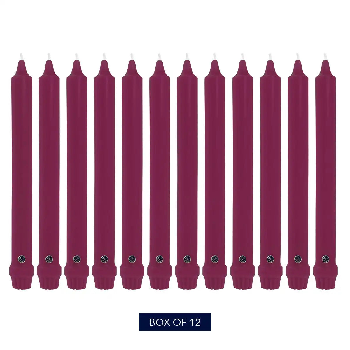 10" Mulberry Classic Dinner Candle, 12 Pack