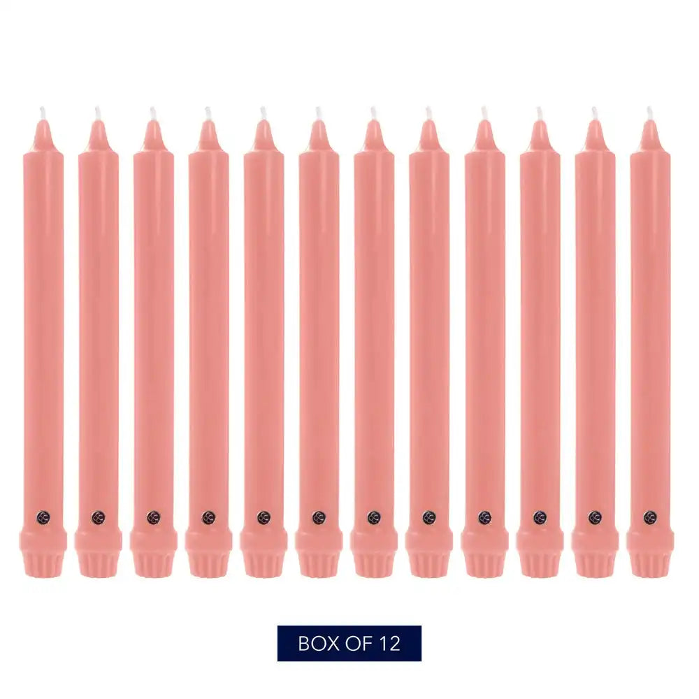 12" Peach Classic Dinner Candle, 12 Pack
