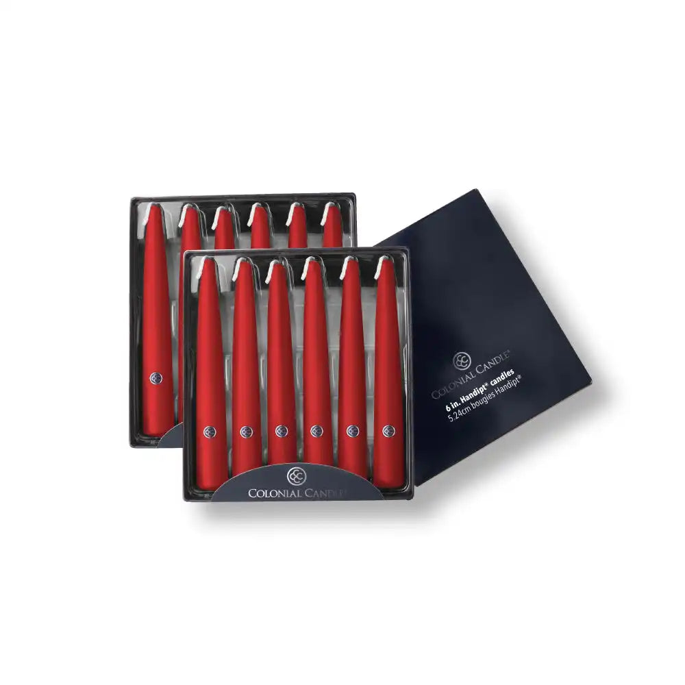 6" Red Handipt Taper, 12 Pack