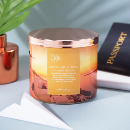 Santorini Sunset Candle, Travel Collection, 14.5 oz