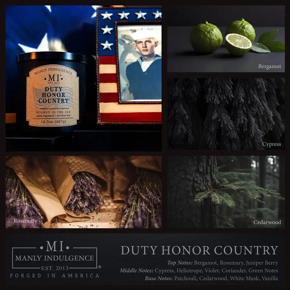 Duty Honor Country, 16.5 oz Classic+, Manly Indulgence
