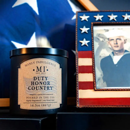 Duty Honor Country, 16.5 oz Classic+, Manly Indulgence