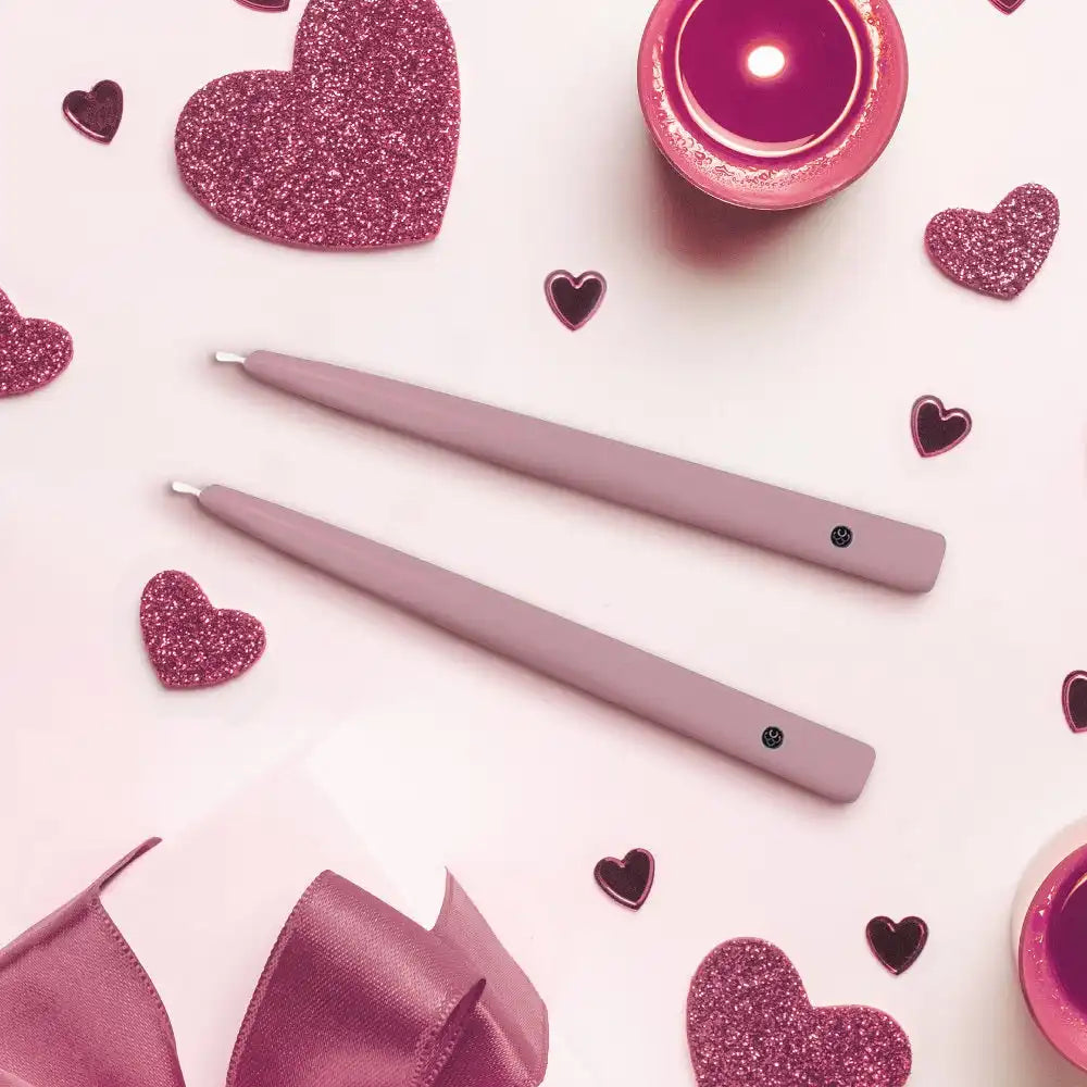2 pack PINK Taper Candles