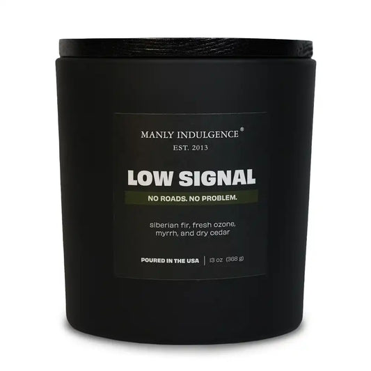 Low Signal, Manly Indulgence Off Script Candles