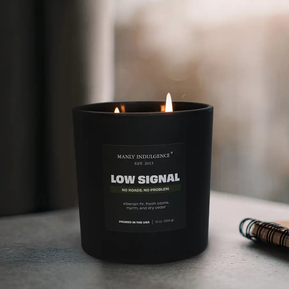 Low Signal, Manly Indulgence Off Script Candles