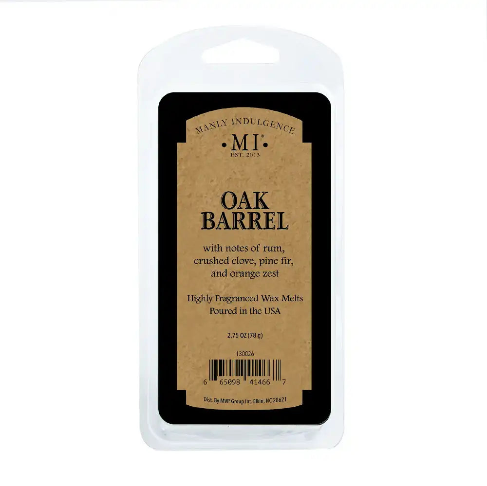 Oak Barrel Wax Melt, Manly Indulgence