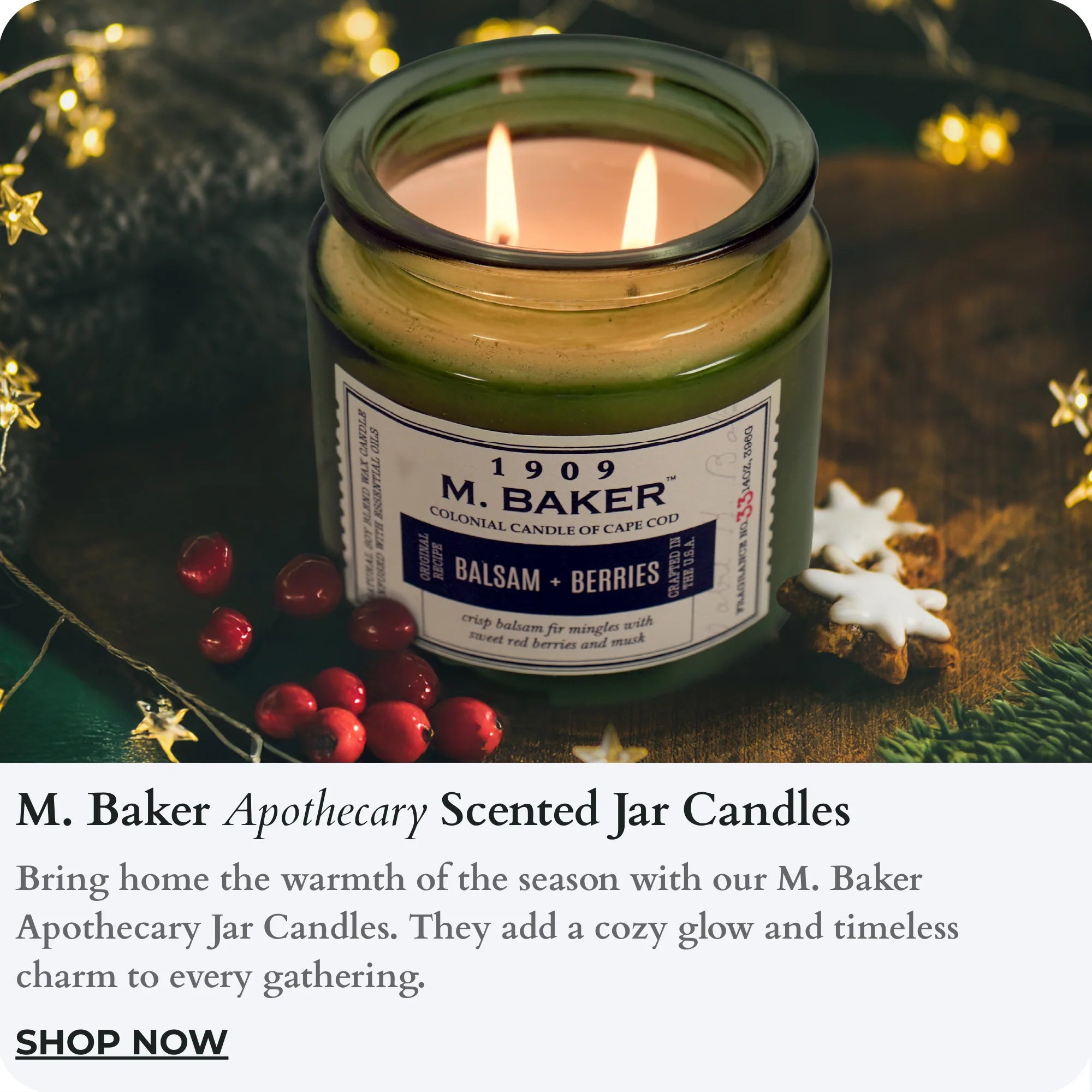 M. Baker Apothecary Scented Jar Candles