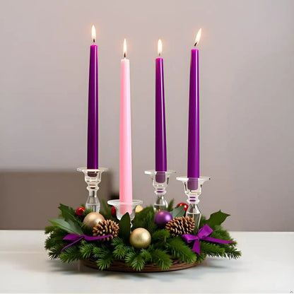 12" Multicolor Advent Taper, 4 Pack