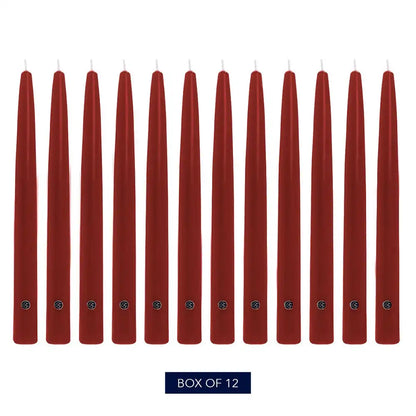6" Traditional Cranberry Handipt Taper, 12 Pack