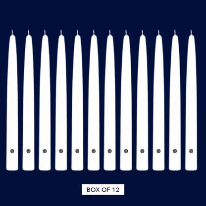10" White Handipt Taper, 12 Pack