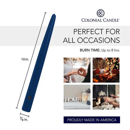 10" Indigo Handipt Taper, 12 Pack