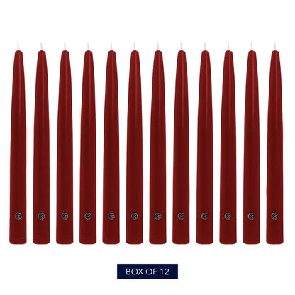 10" Traditional Cranberry Handipt Taper, 12 Pack