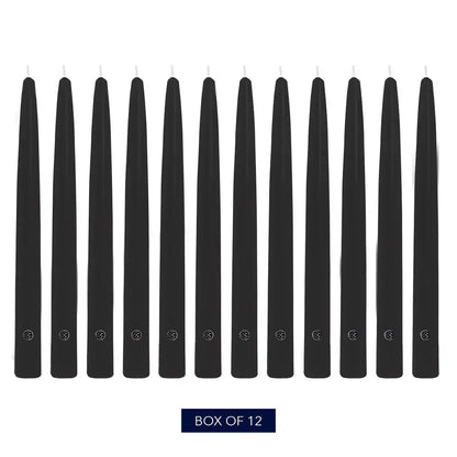 10" Black Handipt Taper, 12 Pack