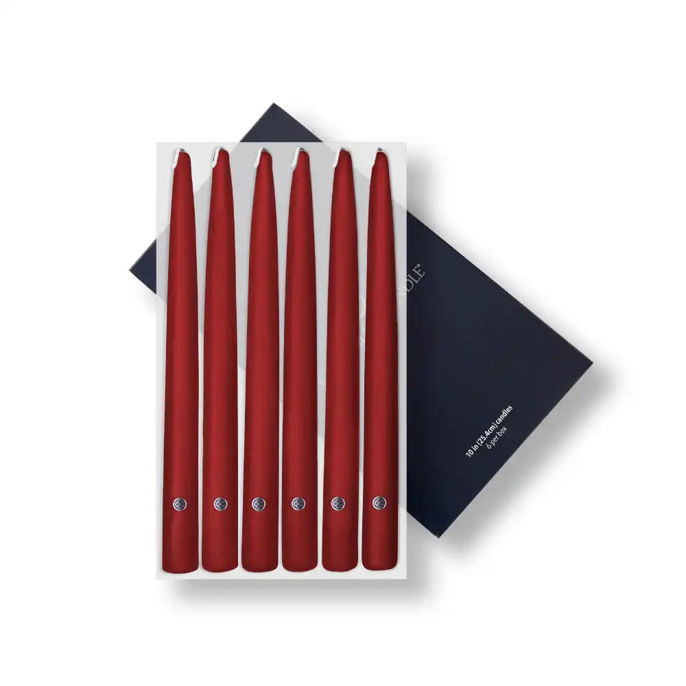 10" Red Handipt Taper, 6 Pack