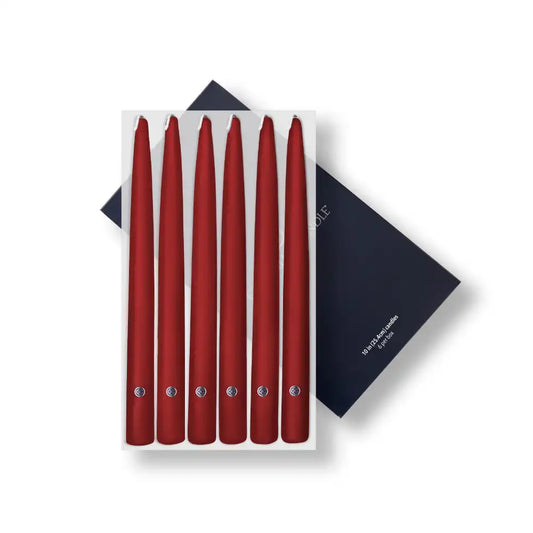 10" Red Handipt Taper, 6 Pack