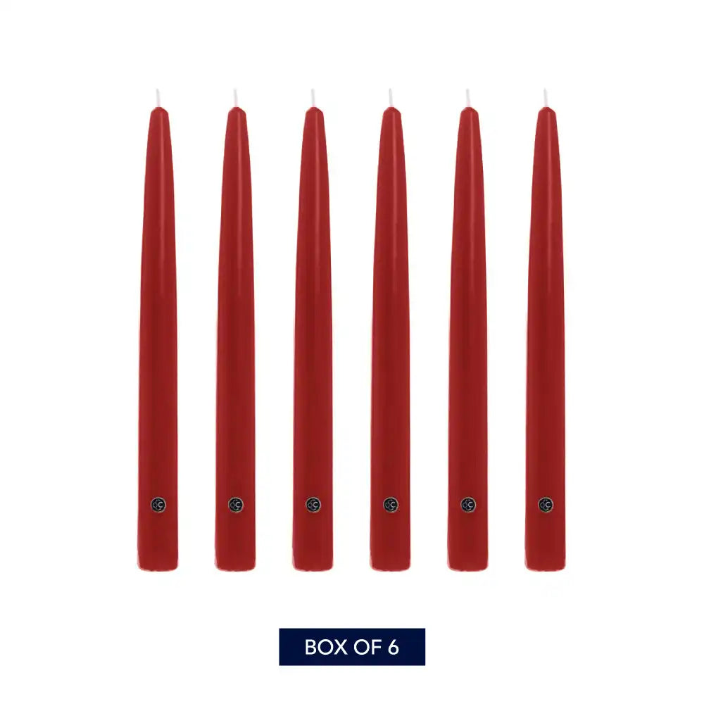 10" Red Handipt Taper, 6 Pack