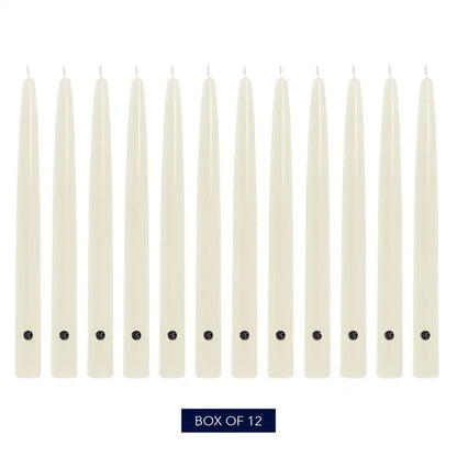 10" Ivory Handipt Taper, 12 Pack
