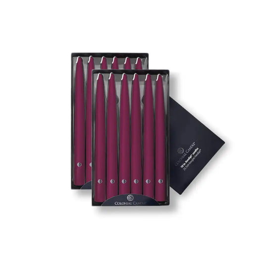 10" Mulberry Handipt Taper, 12 Pack