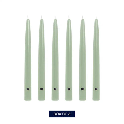 10" Colonial Green Handipt Taper, 6 Pack