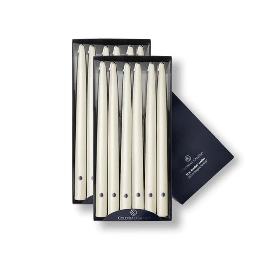 12" Ivory Handipt Taper, 12 Pack