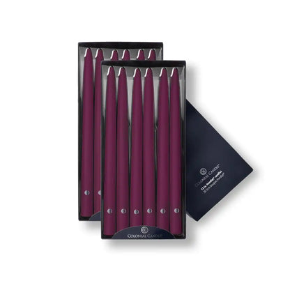 12" Mulberry Handipt Taper, 12 Pack