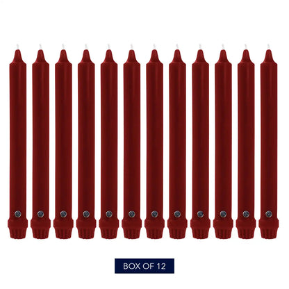 8" Traditional Cranberry Classic Dinner Candle, 12 Pack