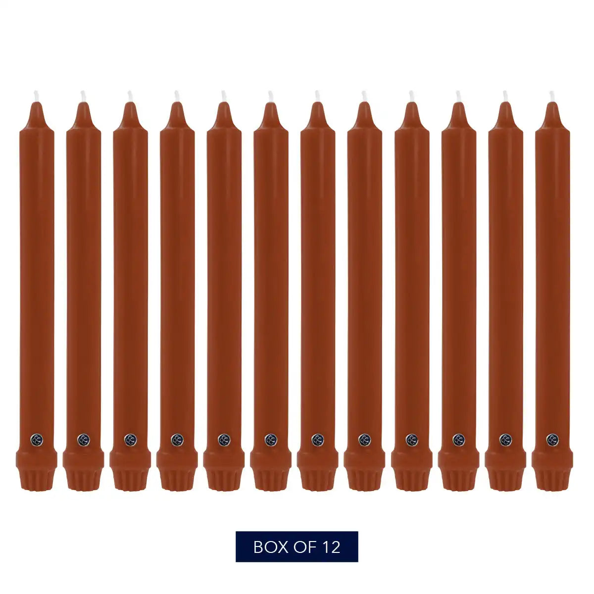 8" Amber Classic Dinner Candle, 12 Pack
