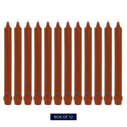 8" Amber Classic Dinner Candle, 12 Pack