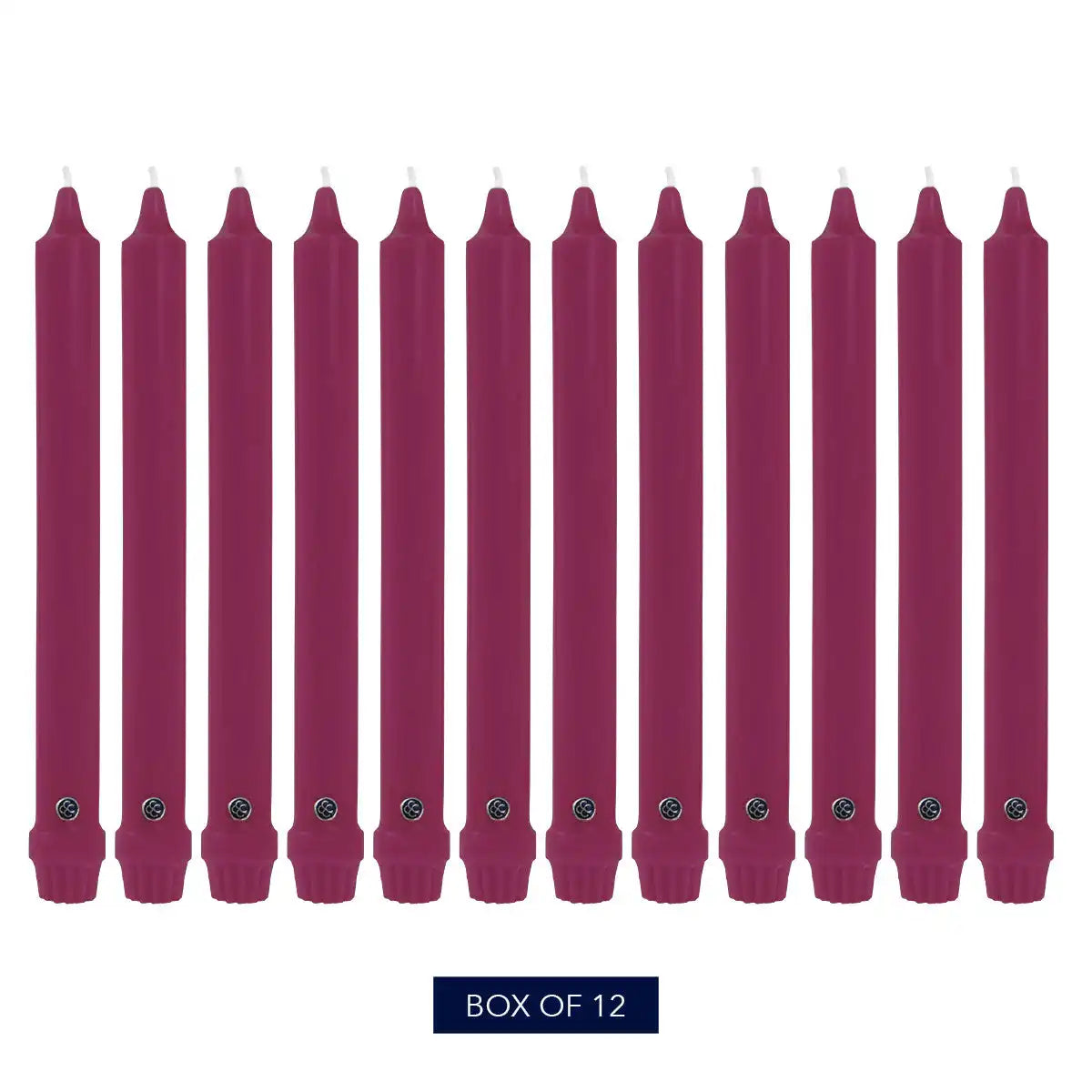 8" Mulberry Classic Dinner Candle, 12 Pack