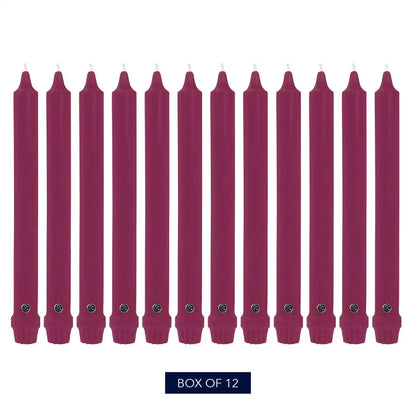 8" Mulberry Classic Dinner Candle, 12 Pack