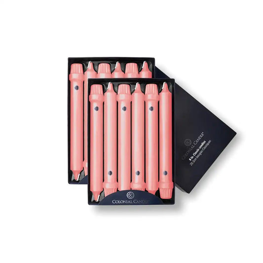 8" Peach Classic Dinner Candle, 12 Pack
