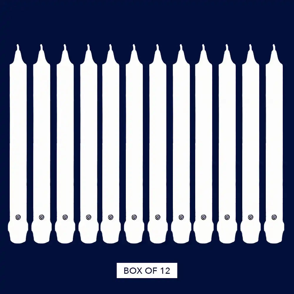 10" White Classic Dinner Candle, 12 Pack
