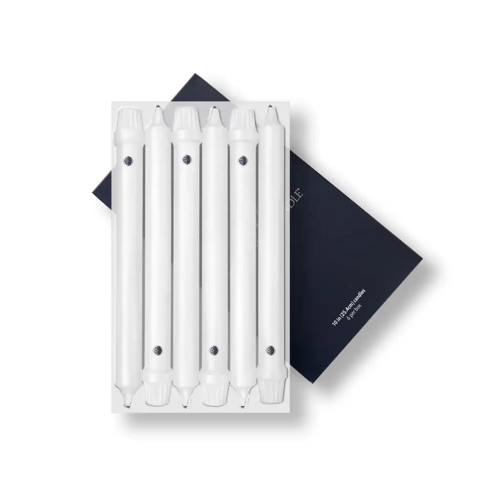 10" White Classic Dinner Candle, 6 Pack