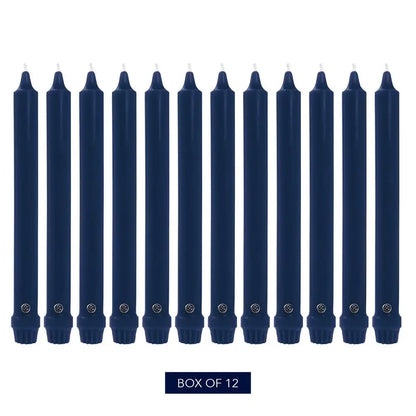 10" Indigo Classic Dinner Candle, 12 Pack