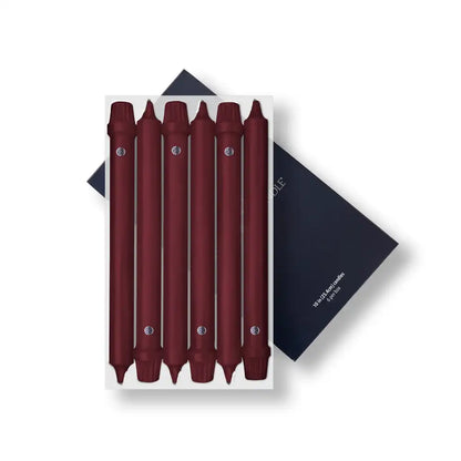 10" Traditional Cranberry Classic Dinner Candle, 6 Pack