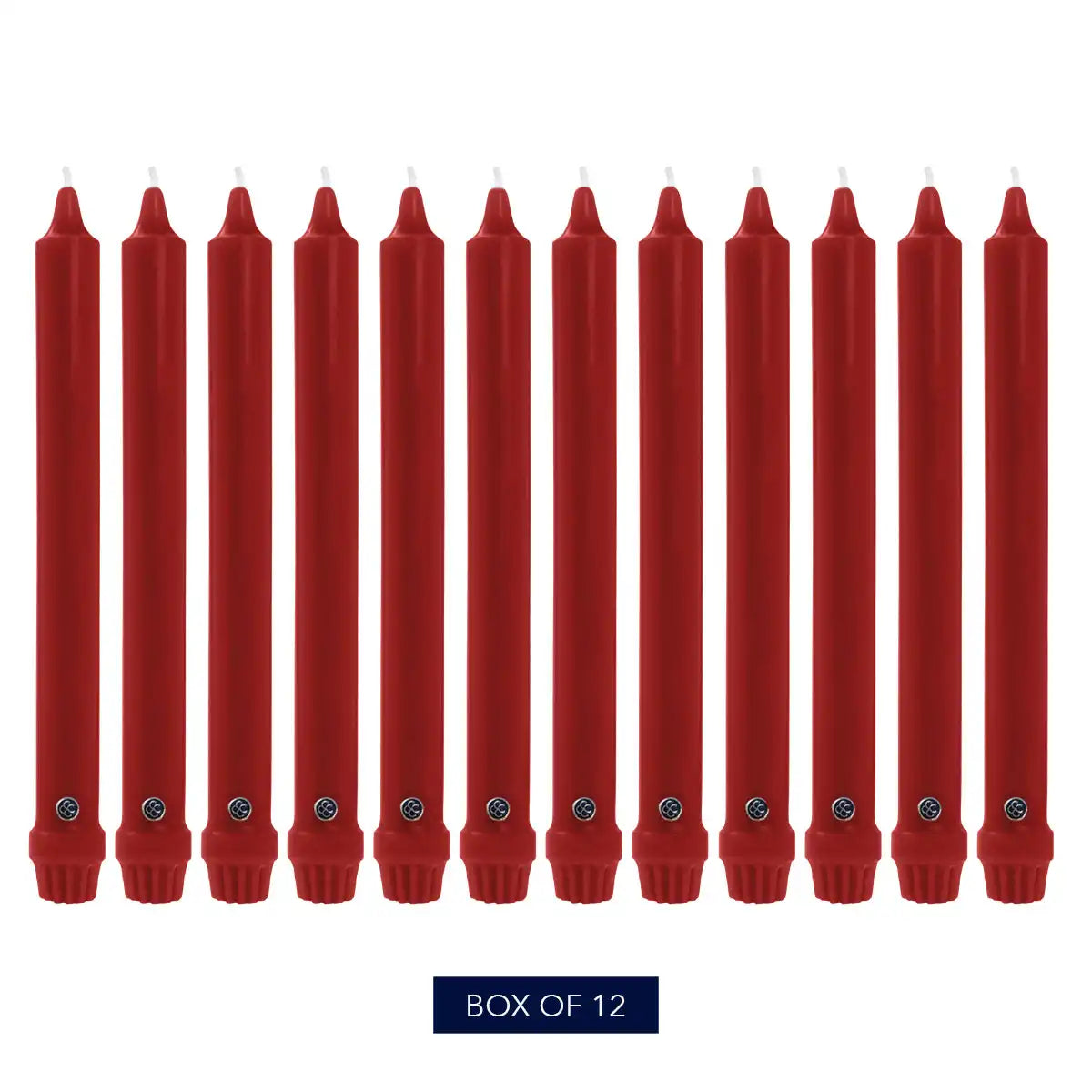 10" Red Classic Dinner Candle, 12 Pack