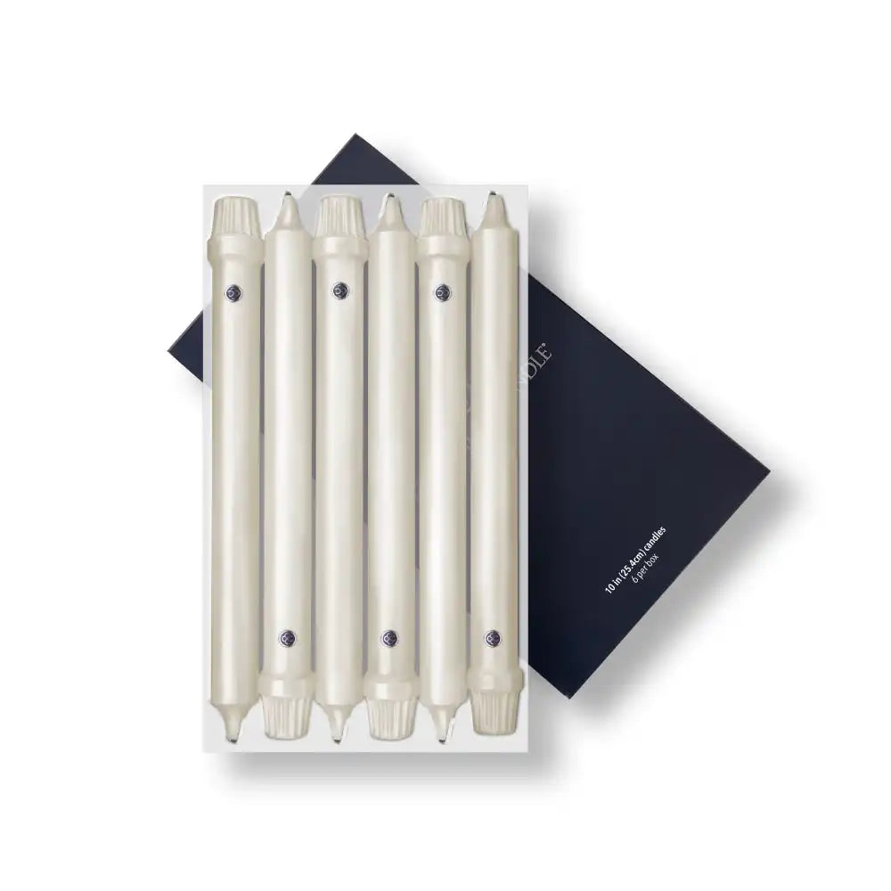 10" Ivory Classic Dinner Candle, 6 Pack