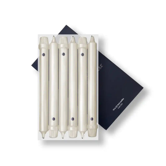 10" Ivory Classic Dinner Candle, 6 Pack