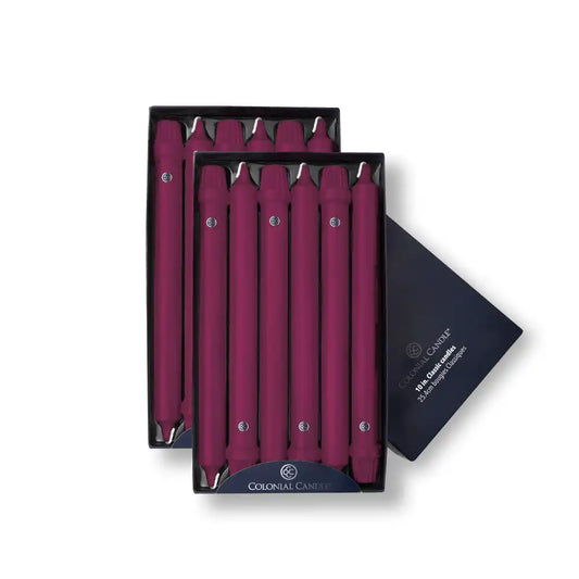 10" Mulberry Classic Dinner Candle, 12 Pack