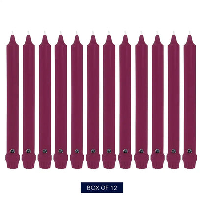 10" Mulberry Classic Dinner Candle, 12 Pack