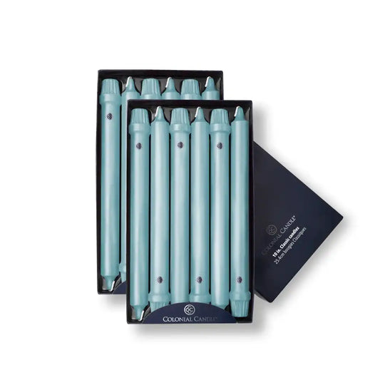 10" Coastal Blue Classic Dinner Candle, 12 Pack
