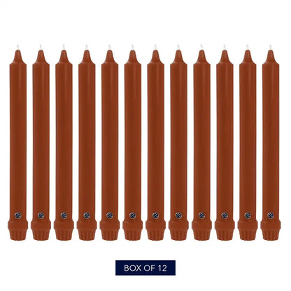 12" Amber Classic Dinner Candle, 12 Pack