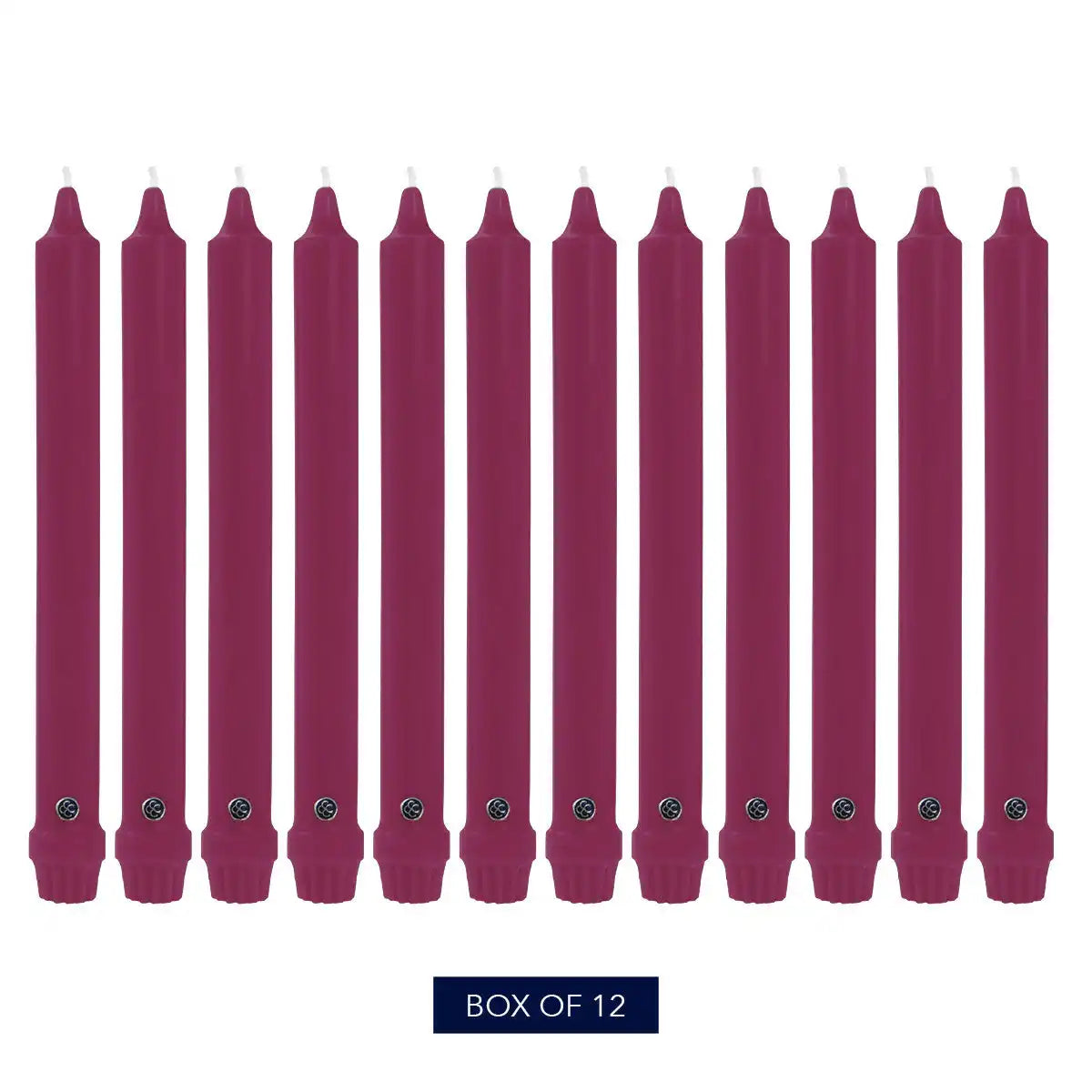 12" Mulberry Classic Dinner Candle, 12 Pack